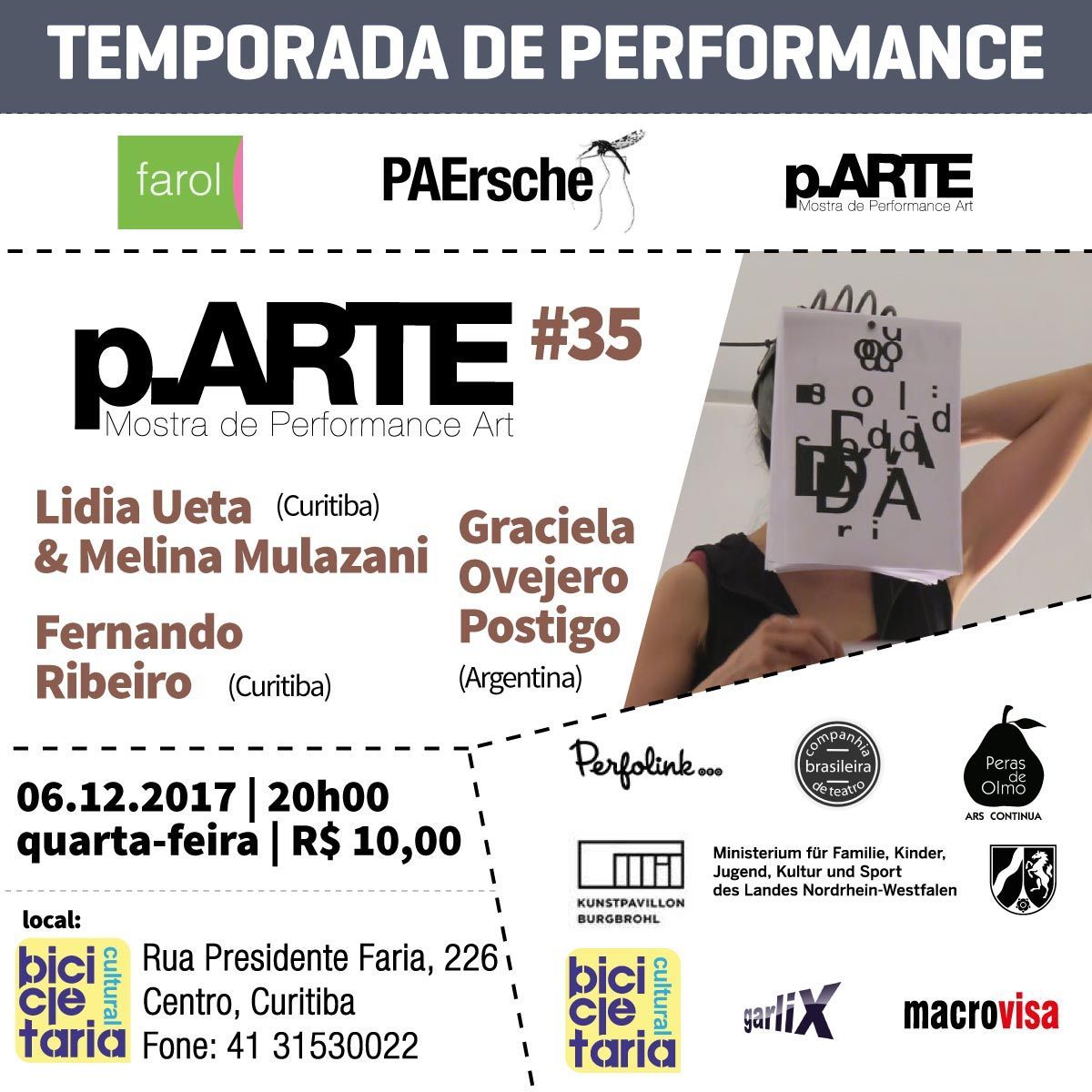 Cartaz da 35ª edição da p.ARTE | Temporada de Performance